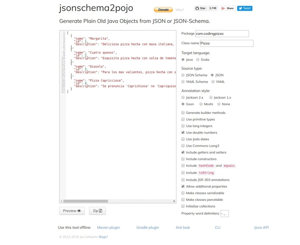 JsonToPojo